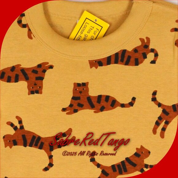 NWT Hanna Andersson Organic Short Johns Pajamas Wild Cats Fall Leaf 140 10 - Picture 2 of 6